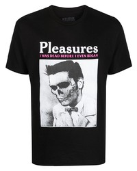 T-shirt à col rond imprimé noir Pleasures