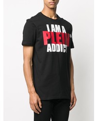 T-shirt à col rond imprimé noir Philipp Plein