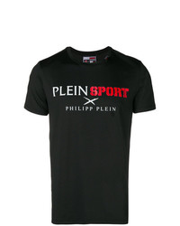 T-shirt à col rond imprimé noir Plein Sport