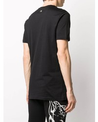 T-shirt à col rond imprimé noir Philipp Plein