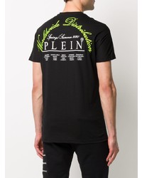 T-shirt à col rond imprimé noir Philipp Plein