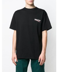 T-shirt à col rond imprimé noir Balenciaga