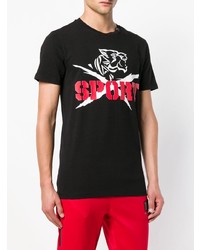 T-shirt à col rond imprimé noir Plein Sport