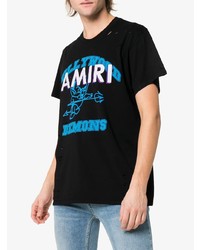 T-shirt à col rond imprimé noir Amiri