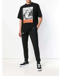 T-shirt à col rond imprimé noir Heron Preston