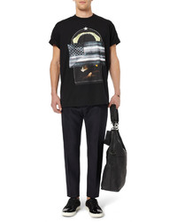 T-shirt à col rond imprimé noir Givenchy