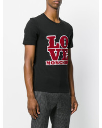 T-shirt à col rond imprimé noir Love Moschino