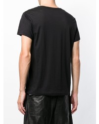 T-shirt à col rond imprimé noir Ann Demeulemeester