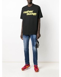 T-shirt à col rond imprimé noir DSQUARED2