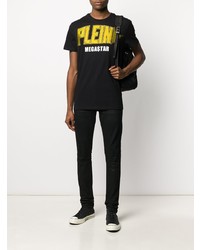 T-shirt à col rond imprimé noir Philipp Plein