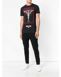 T-shirt à col rond imprimé noir Philipp Plein