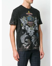 T-shirt à col rond imprimé noir Etro