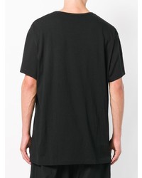 T-shirt à col rond imprimé noir Yohji Yamamoto