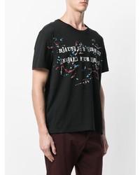 T-shirt à col rond imprimé noir Valentino