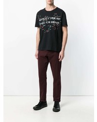 T-shirt à col rond imprimé noir Valentino