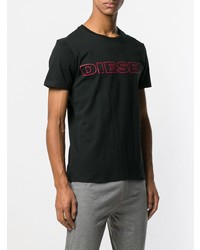 T-shirt à col rond imprimé noir Diesel