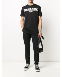 T-shirt à col rond imprimé noir Philipp Plein