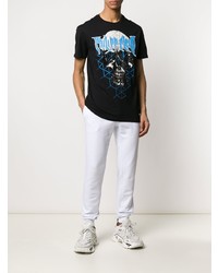 T-shirt à col rond imprimé noir Philipp Plein