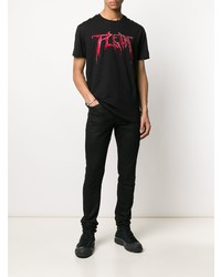 T-shirt à col rond imprimé noir Philipp Plein