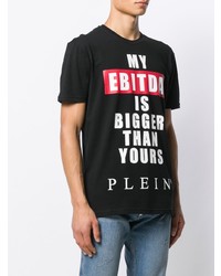 T-shirt à col rond imprimé noir Philipp Plein