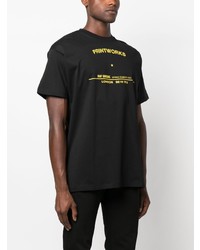 T-shirt à col rond imprimé noir Raf Simons