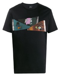 T-shirt à col rond imprimé noir PS Paul Smith