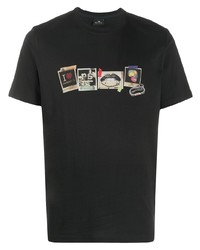 T-shirt à col rond imprimé noir PS Paul Smith