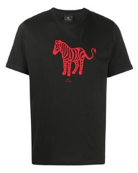 T-shirt à col rond imprimé noir PS Paul Smith