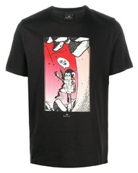 T-shirt à col rond imprimé noir PS Paul Smith