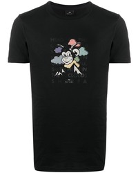 T-shirt à col rond imprimé noir PS Paul Smith