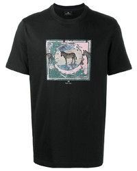 T-shirt à col rond imprimé noir PS Paul Smith