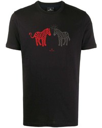 T-shirt à col rond imprimé noir PS Paul Smith