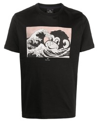 T-shirt à col rond imprimé noir PS Paul Smith