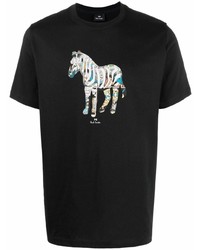 T-shirt à col rond imprimé noir PS Paul Smith