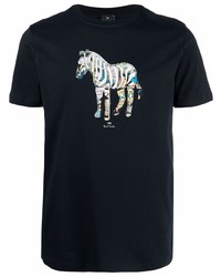 T-shirt à col rond imprimé noir PS Paul Smith