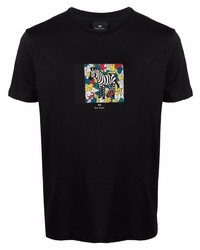 T-shirt à col rond imprimé noir PS Paul Smith