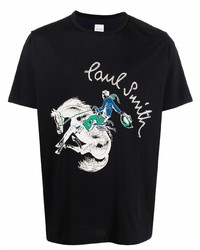 T-shirt à col rond imprimé noir PS Paul Smith