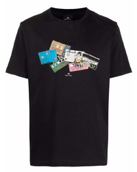 T-shirt à col rond imprimé noir PS Paul Smith