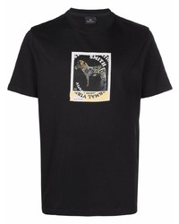 T-shirt à col rond imprimé noir PS Paul Smith