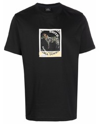 T-shirt à col rond imprimé noir PS Paul Smith