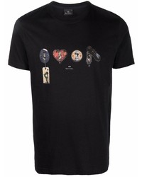 T-shirt à col rond imprimé noir PS Paul Smith