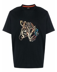 T-shirt à col rond imprimé noir PS Paul Smith