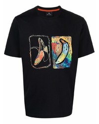 T-shirt à col rond imprimé noir PS Paul Smith