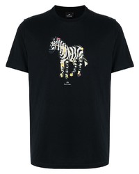 T-shirt à col rond imprimé noir PS Paul Smith