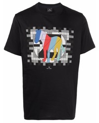 T-shirt à col rond imprimé noir PS Paul Smith