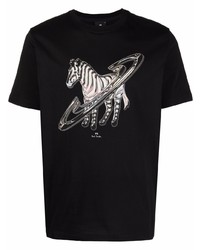 T-shirt à col rond imprimé noir PS Paul Smith