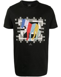 T-shirt à col rond imprimé noir PS Paul Smith