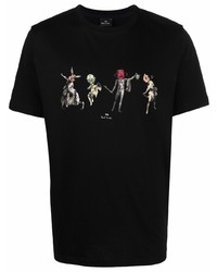 T-shirt à col rond imprimé noir PS Paul Smith