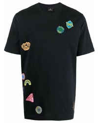 T-shirt à col rond imprimé noir PS Paul Smith