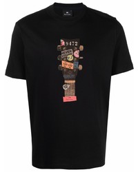 T-shirt à col rond imprimé noir PS Paul Smith